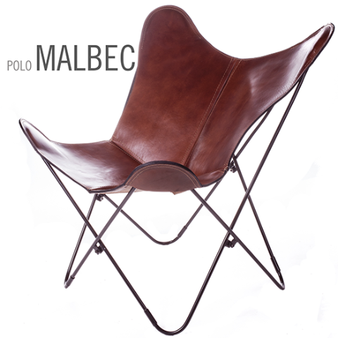 SILLA MARIPOSA DE PIEL POLO MALBEC